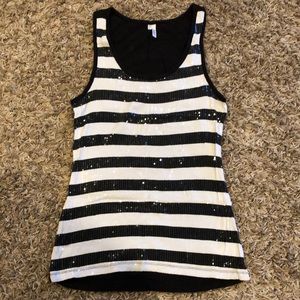 Maurices sequin tank size small black and white